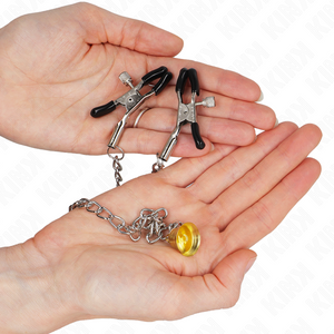 Kink – Pinces à téléton chaîne avec pendentif corne 30 cm