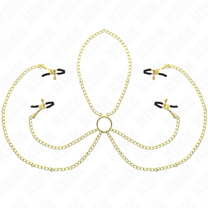 Kink – 4 pinces à tamelon et clito réglables or
