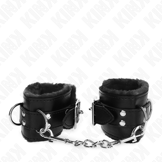 KINK - MUÑEQUERAS FORRADAS NEGRO WITH CORREA NEGRO ADJUSTABLE 20-29 CM X 5.5 CM
