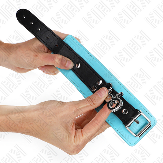 KINK - MUÑEQUERAS WITH PREMIUM CIERRE NEGRO / AZUL ADJUSTABLE 21-28 CM X 5.5 CM