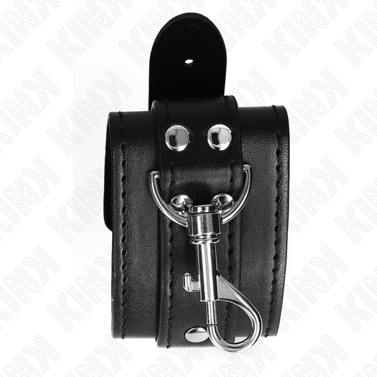 KINK - MUÑEQUERAS ESTILO MAZMORRA WITH CERRADURA NEGRO ADJUSTABLE 21-28 CM X 5.5 CM