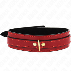 Kink – Collier ajustable rouge vin avec détails dorés 29-42,5 cm x 4 cm