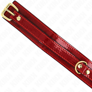 Kink – Collier ajustable rouge vin avec détails dorés 29-42,5 cm x 4 cm