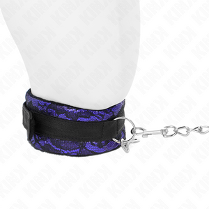 Kink – Collier court en dentelle de velours avec ceinture 105 cm avec garniture en nylon 44 x 5,5 cm