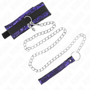 Kink – Collier court en dentelle de velours avec ceinture 105 cm avec garniture en nylon 44 x 5,5 cm
