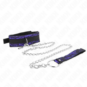 Kink – Collier court en dentelle de velours avec ceinture 105 cm avec garniture en nylon 44 x 5,5 cm
