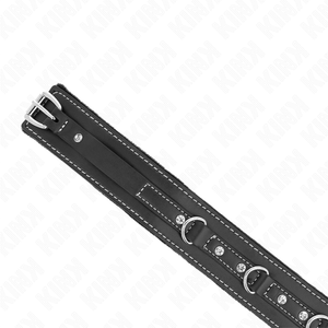 Kink – Collier en cuir PVC avec ceinture 105 cm rivet strass 41,5 x 4 cm