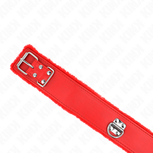 Kink – Collier avec laisse 116 cm avec clous argentés modèle 4 rouge ajustable 40-48 cm x 6 cm