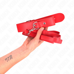 Kink – Collier avec ceinture cm bracelet rouge réglable 32-50 cm X 8 cm