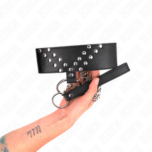 Kink – Collier avec ceinture 65 cm avec rivet v réglable 36-43 cm x 5 cm