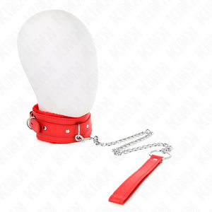 Kink – Collier avec laisse 65 cm avec restrictions rouge 36-42 cm x 5,5 cm