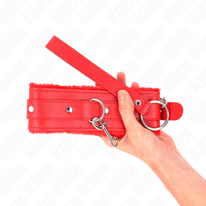 Kink – Collier avec laisse 65 cm avec restrictions rouge 36-42 cm x 5,5 cm