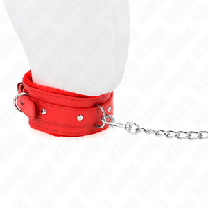 Kink – Collier avec laisse 65 cm avec restrictions rouge 36-42 cm x 5,5 cm