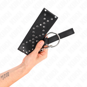 Kink – Collier 65 cm avec laisse avec clous argentés modèle 3 réglable 36-43 cm x 5 cm