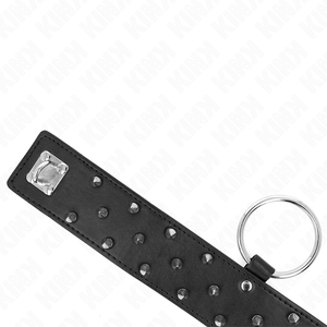 Kink – Collier avec laisse 65 cm avec clous argentés modèle 5 réglable 36-43 cm x 5 cm