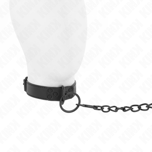 Kink – Collier avec laisse foncée 65 cm ajustable 37-54 cm x 3 cm