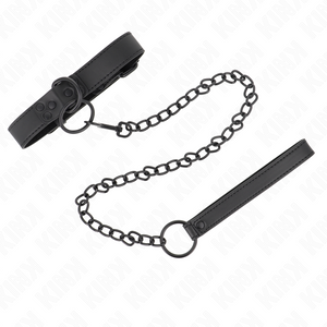 Kink – Collier avec laisse foncée 65 cm ajustable 37-54 cm x 3 cm