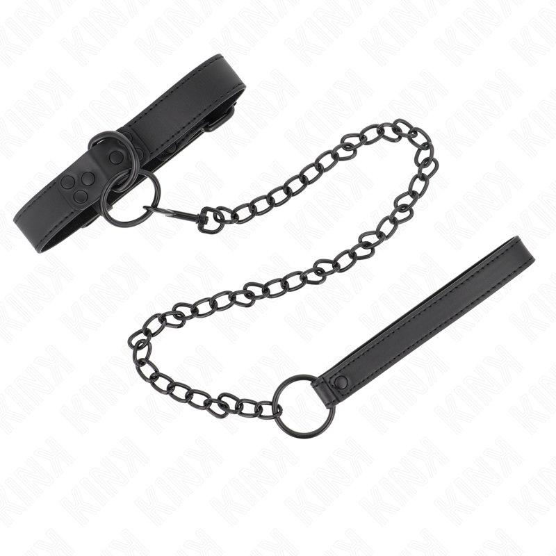 Kink – Collier avec laisse foncée 65 cm ajustable 37-54 cm x 3 cm