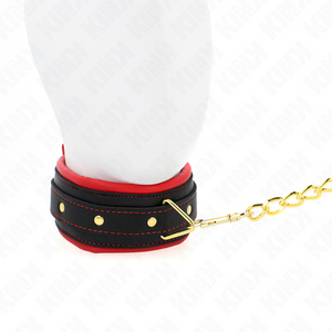 Kink – Collier avec laisse en tissu uni ajustable 33-48 cm x 5,7 cm