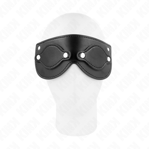 Kink – Masque en cuirette avec cache-yeux détachables 22 x 9 cm