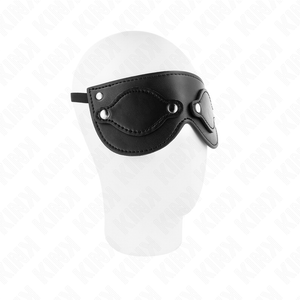 Kink – Masque en cuirette avec cache-yeux détachables 22 x 9 cm