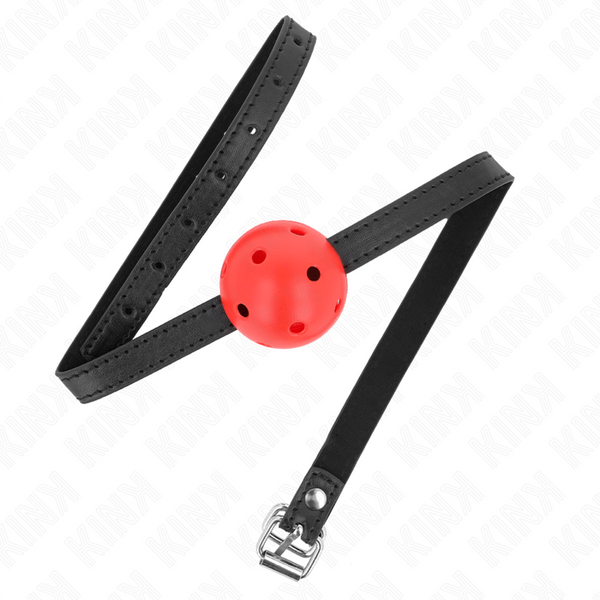 Kink – Bâillon à boule simplicité rouge respirant 4,5 cm 62 x 1,5 cm