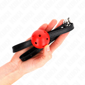Kink – Bâillon à boule simplicité rouge respirant 4,5 cm 62 x 1,5 cm