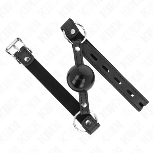 KINK - MORDAZA DE BOLA 4 CM TPE WITH CANDADO NEGRO 60 x 2 CM