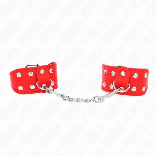 KINK - MUÑEQUERAS WITH DOBLE LÍNEA DE TACHUELAS ADJUSTABLE RED