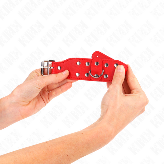 KINK - MUÑEQUERAS WITH DOBLE LÍNEA DE TACHUELAS ADJUSTABLE RED
