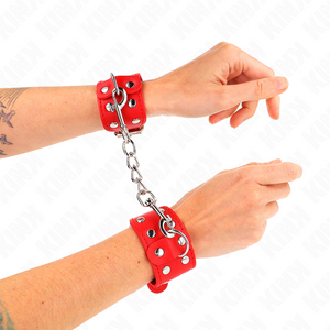 Kink – Bracelets avec double ligne de clous réglables rouge