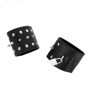 Kink – Appareils-poignets punk avec pointes 25 x 6 cm
