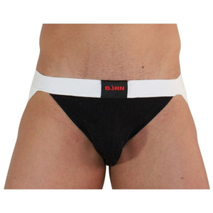 Burn – 004 jock noir brillant / blanc