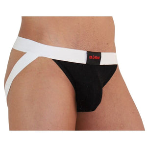 Burn – 004 jock noir brillant / blanc