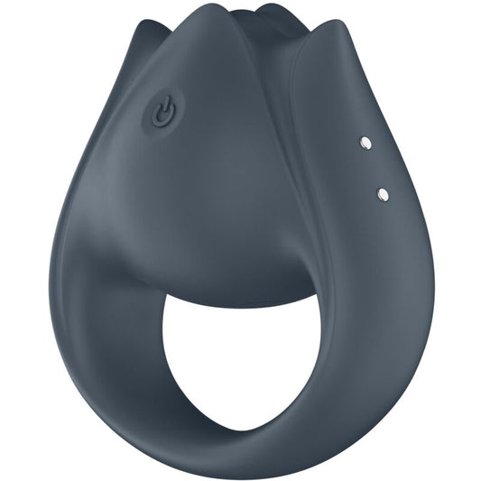 SATISFYER - PERFECT PAIR 2 MULTIVIBRADOR 2 IN 1 ANILLO PARA PENE &amp; ESTIMULADOR DE DEDO GRAY