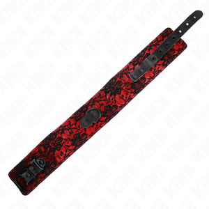 Kink – Collier dentelle avec ceinture avec ceinture en cuir vrai 105 cm / 44 x 5,5 cm