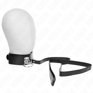 Kink – Laisse cloutée 116 cm collier avec sangle en cuir 50 x 5 cm