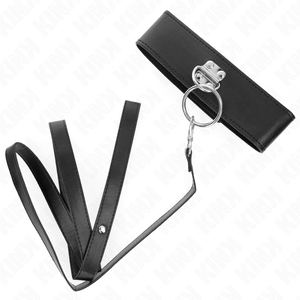 Kink – Laisse cloutée 116 cm collier avec sangle en cuir 50 x 5 cm