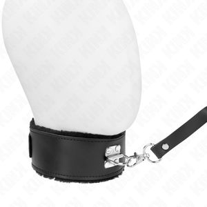 Kink – Collier avec ceinture 116 cm avec bracelet en cuir noir ajustable 40-48 cm x 6 cm