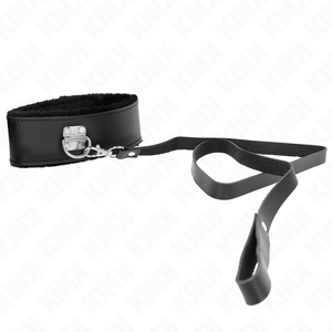 Kink – Collier avec ceinture 116 cm avec bracelet en cuir noir ajustable 40-48 cm x 6 cm