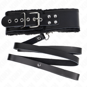 Kink – Collier avec ceinture 116 cm avec bracelet en cuir noir ajustable 40-48 cm x 6 cm