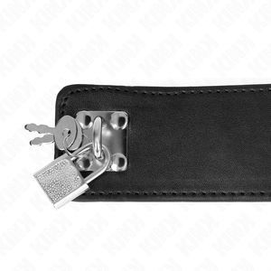Kink – Collier avec ceinture 65 cm avec large bracelet noir ajustable 33,5-41 cm x 5 cm