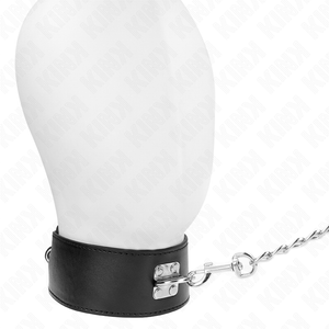 Kink – Collier avec ceinture 65 cm avec large bracelet noir ajustable 33,5-41 cm x 5 cm