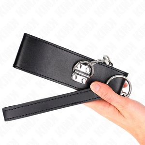 Kink – Collier avec ceinture 65 cm avec large bracelet noir ajustable 33,5-41 cm x 5 cm
