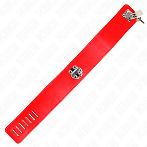 Kink – Collier avec ceinture 65 cm avec large bracelet rouge ajustable 33,5-41 cm x 5 cm