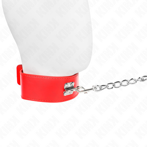 Kink – Collier avec ceinture 65 cm avec large bracelet rouge ajustable 33,5-41 cm x 5 cm