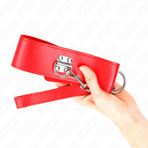 Kink – Collier avec ceinture 65 cm avec large bracelet rouge ajustable 33,5-41 cm x 5 cm