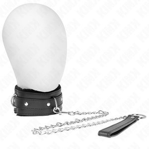 Kink – Collier avec laisse 65 cm avec restrictions noir 36-42 cm x 5,5 cm