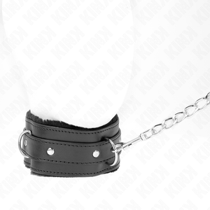 Kink – Collier avec laisse 65 cm avec restrictions noir 36-42 cm x 5,5 cm