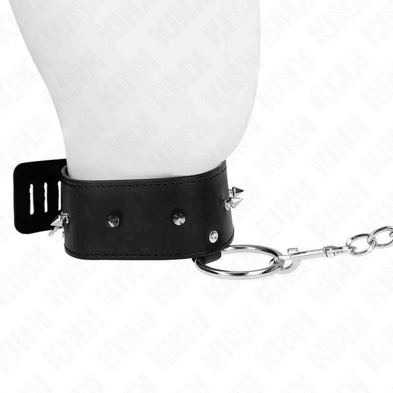 KINK - KRAAG MET CORREA 65 CM MET TACHUELAS PLATEADAS MODELO 2 VERSTELBAAR 36-43 CM X 5 CM